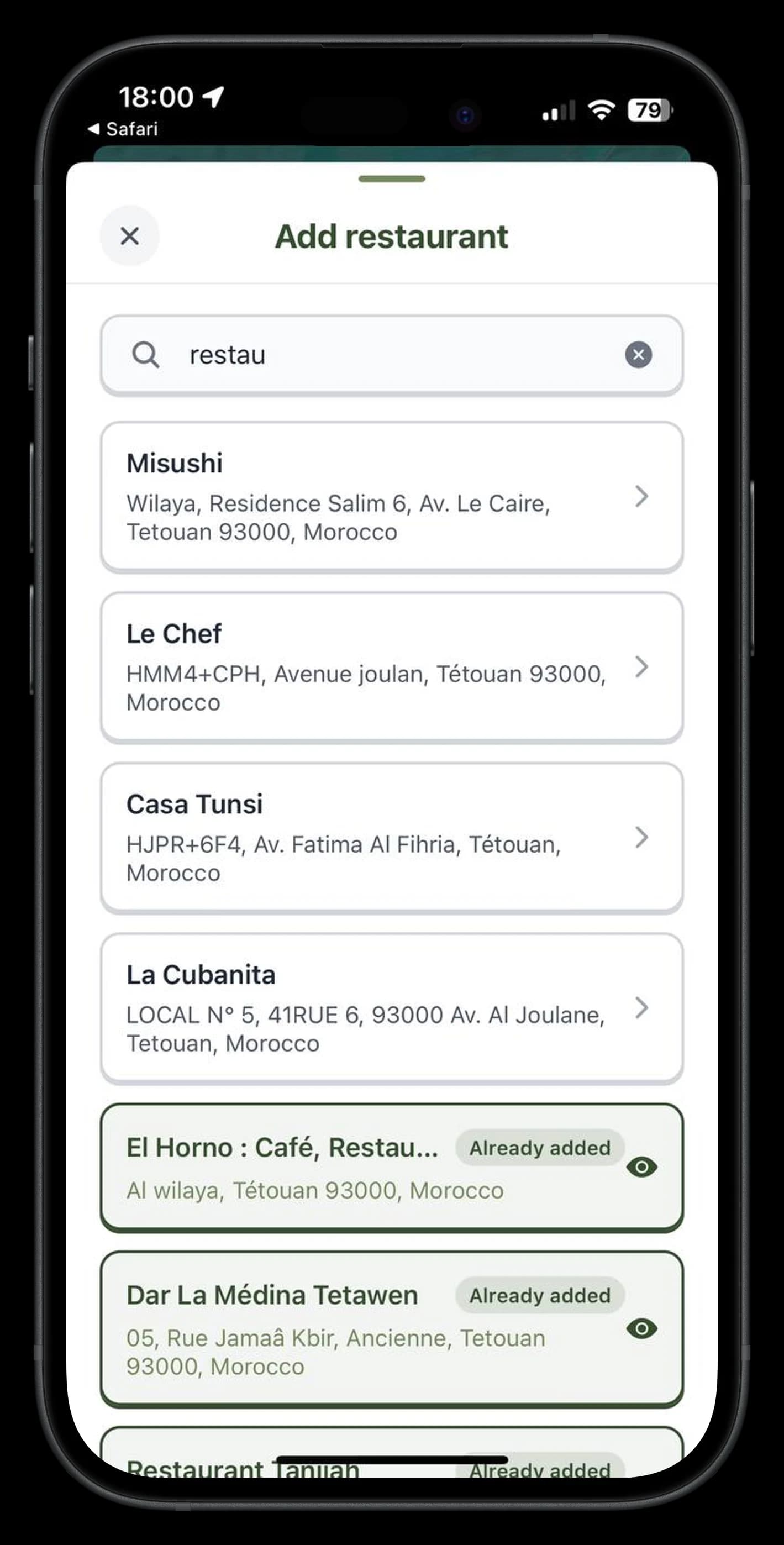 Screenshot Recherche intelligente