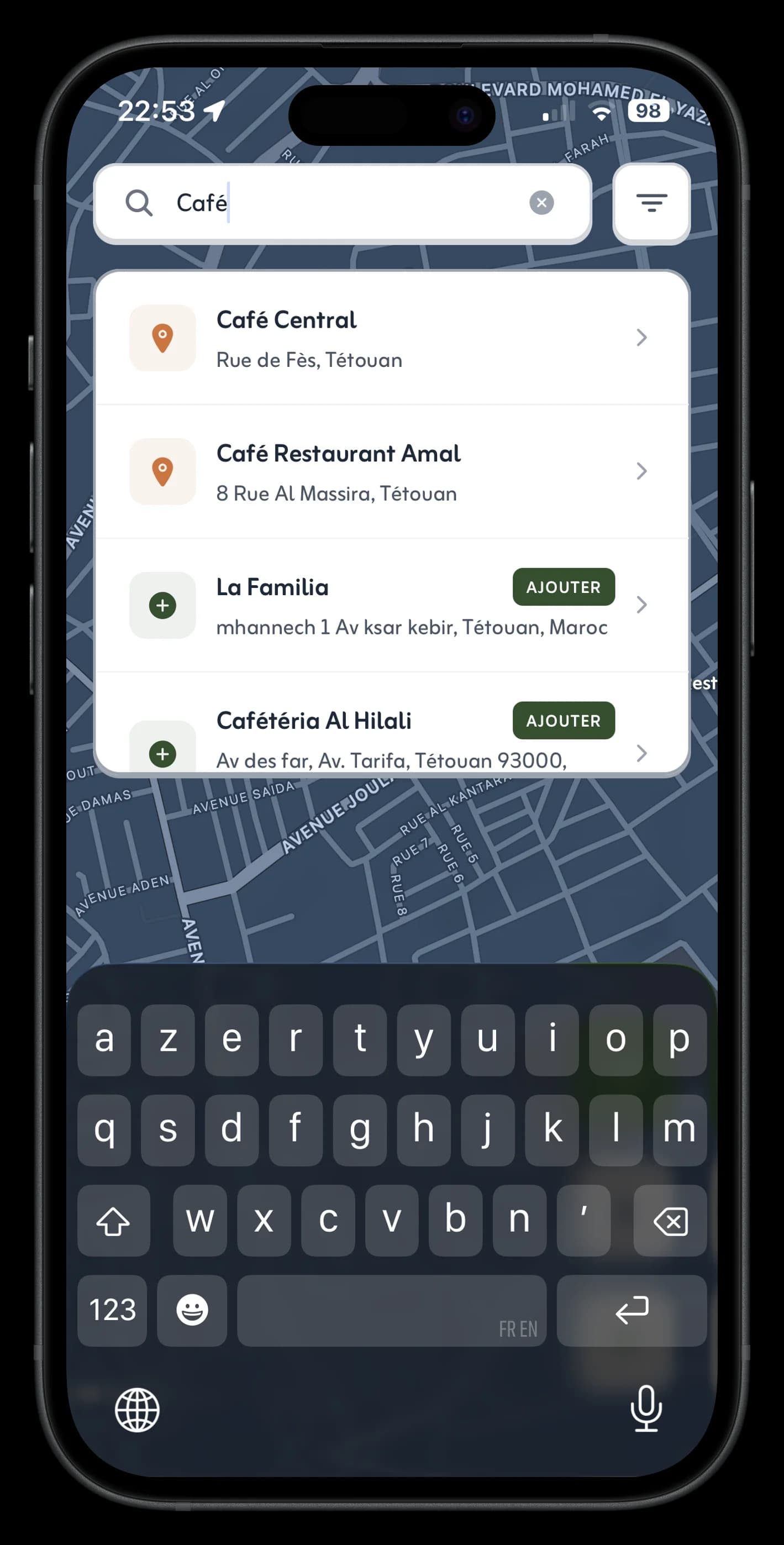 Screenshot Filtre selon tes critères